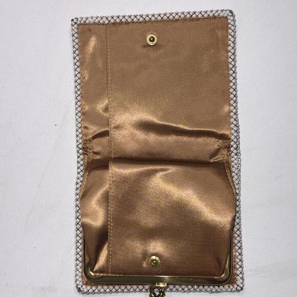 Vintage Whiting & Davis White Old Money Wedding Classy Metal Mesh Wallet Clutch - Picture 12 of 15